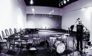 Recording drums in a giant room.